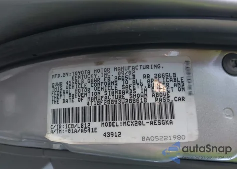 2003 Toyota Avalon Xls из США, поврежденный, VIN 4T1BF28B93U288618